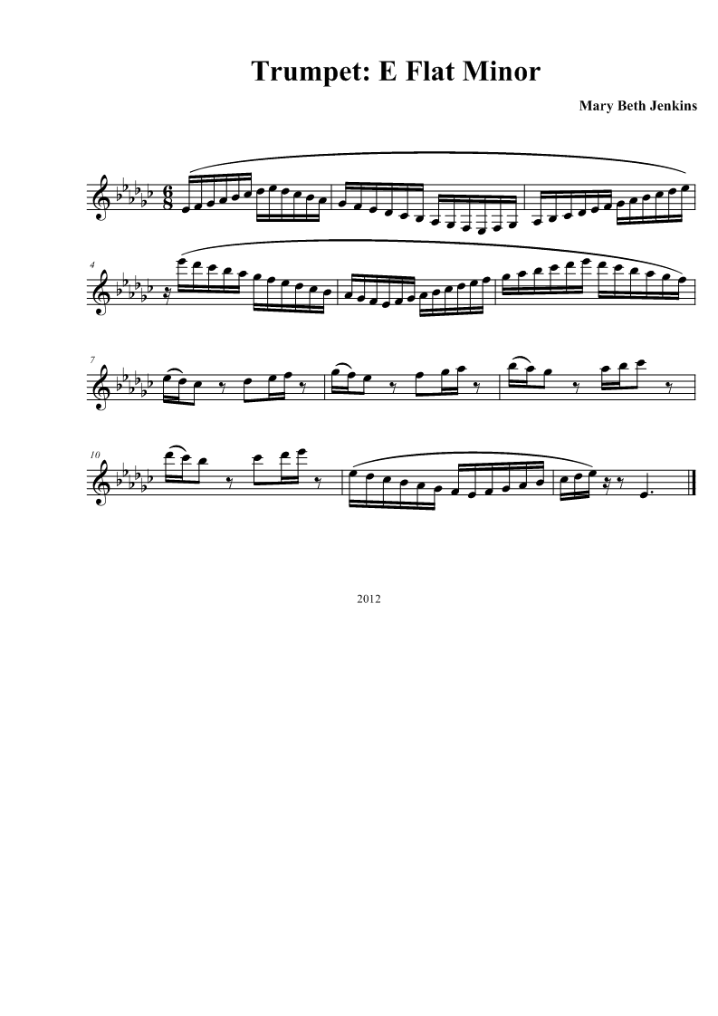 Trumpet Trumpet E Flat Minor